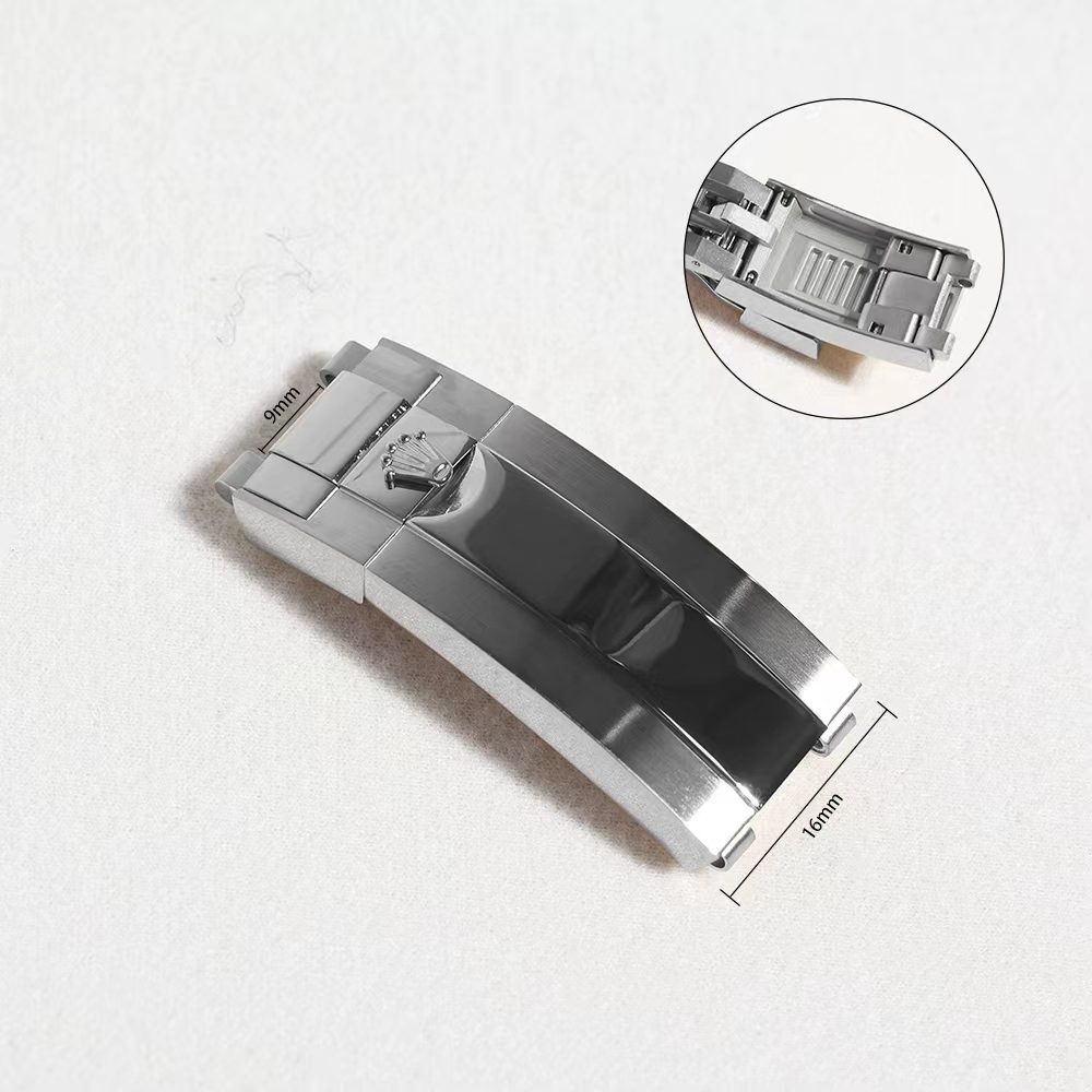 Stainless steel crown-logo deployant clasp for Rolex