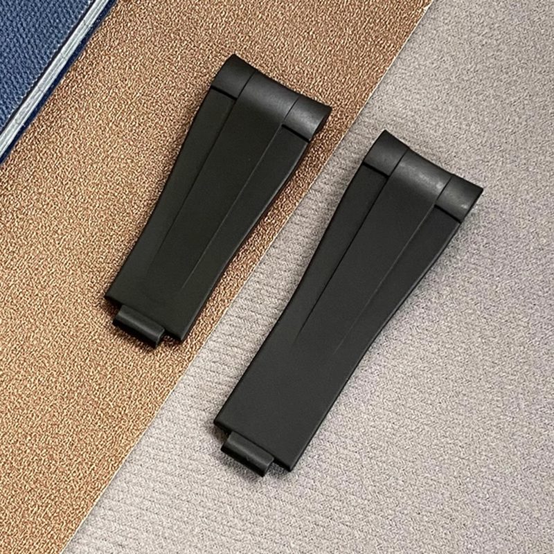 Black FKM rubber strap for Rolex Submariner