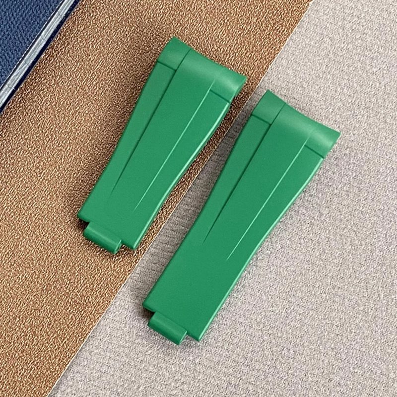 Green FKM rubber strap for Rolex Submariner