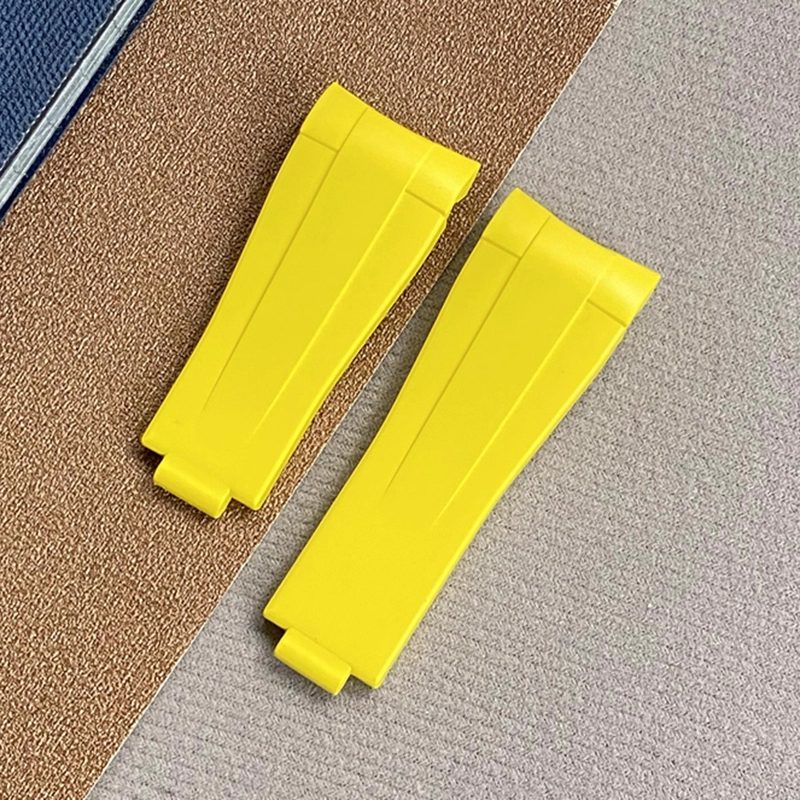 Yellow FKM rubber strap for Rolex Submariner